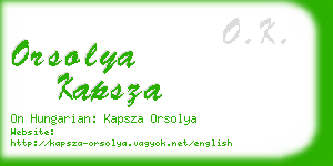 orsolya kapsza business card